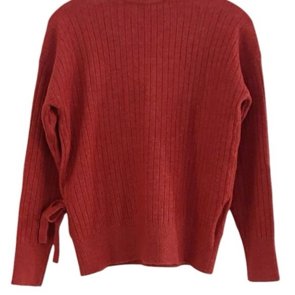 LOFT Ribbed Wrap Sweater Size Medium Toasted Pink New with Tags - Picture 4 of 9